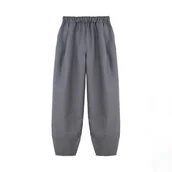 Spodnie sportowe damskie - Tormian - Wełniane szare spodnie ze zwężaną nogawką - miniaturka - grafika 1