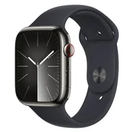 Smartwatch - Apple Watch 9 GPS + Cellular 45mm Stal Sport M/L Czarny - miniaturka - grafika 1