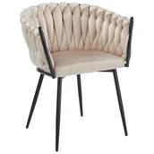 Krzesła - Krzesło DC-7077 welur beż #5 czarne nogi - miniaturka - grafika 1