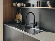 Zlewozmywaki - Laveo Marmara Zlewozmywak stalowy jednokomorowy 76x44 cm grafit SAM511T - miniaturka - grafika 1