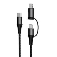 Kable USB - Dudao kabel przewód 2w1 USB Typ C PD - USB Typ C Power Delivery (60 W) + Lightning (18 W) 1 m szary (L20 gray) - miniaturka - grafika 1