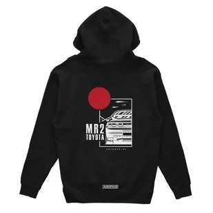 Czarna bluza z kapturem TOYOTA MR2-XS - Odzież do sportów motorowych - miniaturka - grafika 1