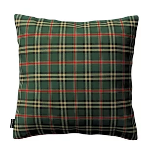 Dekoria Poszewka Kinga na poduszkę zielono czerwona kratka 50 × 50 cm Bristol 102-142-69 - Poszewki na poduszki - miniaturka - grafika 1