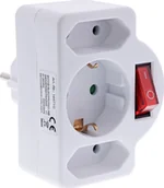 Kable - InLine® Steckdosenadapter, SK Stecker an 2xEuro+1x SK, mit Schalter, weiß - miniaturka - grafika 1