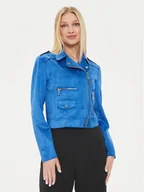 Kurtki damskie - Morgan Kurtka z imitacji skóry 241-GOUSMI Niebieski Straight Fit - miniaturka - grafika 1