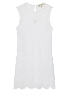TWINSET Sukienka elegancka 251GJ2QR3 Biały Regular Fit - Sukienki i spódniczki dla dziewczynek - miniaturka - grafika 1