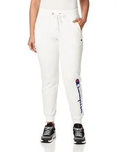 Champion Damskie spodnie Powerblend Jogger, logo Script, White-y07459, małe - Spodnie damskie - miniaturka - grafika 1