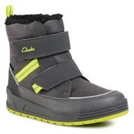 Buty dla chłopców - Śniegowce Clarks Jumper Jump K 261535787 Szary - miniaturka - grafika 1