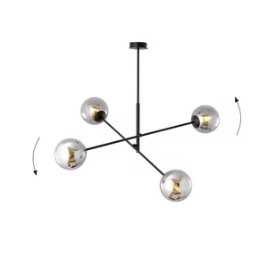 Emibig LINEAR 4 BLACK/GRAFIT 1167/4 lampa sufitowa żyrandol nowoczesny klosze 1167/4 - Lampy sufitowe - miniaturka - grafika 3
