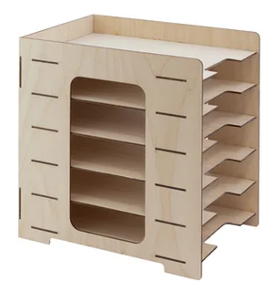 ORGANIZER na dokumenty sklejka drewniana duży 32x23 - Przyborniki na biurko - miniaturka - grafika 1