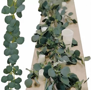 GIRLANDA Z EUKALIPTUSA ZWIS EUKALIPTUS LIŚCIE EUKALIPTUSA W GIRLANDZIE 200 CM - Sztuczne kwiaty - miniaturka - grafika 1