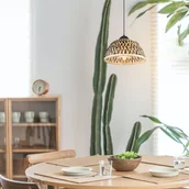 Lampy sufitowe - Globo Żyrandol Colly klosz bambusowa plecionka, Ø 30cm - miniaturka - grafika 1