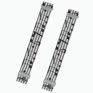 Opaska na rękaw biała w nuty - muzyczna EM - EM Men's Accessories - Czapki i chusty sportowe męskie - miniaturka - grafika 1