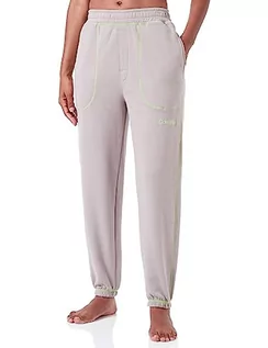 Spodnie damskie - Calvin Klein Damskie spodnie dresowe z dzianiny, Satelita/Zielony Flash, XL - grafika 1