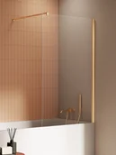 Parawany nawannowe - Parawan nawannowy New Trendy New Soleo 70x140 1-częściowy stały uniwersalny złoty szczotkowany P-0184-WP - miniaturka - grafika 1