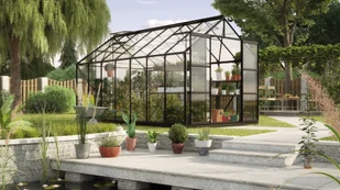 VITAVIA szklarnia ogrodowa URANUS 11500, czarna (11,5 m2; 2,57 x 4,45 m) + baza - Szklarnie ogrodowe - miniaturka - grafika 8