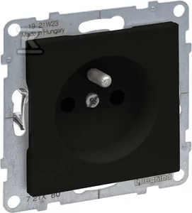 Legrand Gniazdo 2P+Z z przesłoną - 16 A - 250 V~ - zaciski automatyczne, CZARNY SUNO - Gniazdka elektryczne - miniaturka - grafika 1