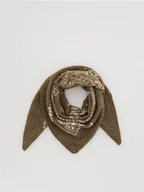 Czapki damskie - Reserved - Wzorzysta apaszka - brązowy - miniaturka - grafika 1