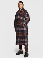 Płaszcze damskie - American Vintage Płaszcz wełniany Geomark GEO17CH22 Granatowy Regular Fit - miniaturka - grafika 1