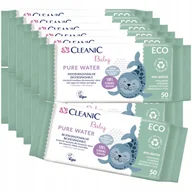 Chusteczki nawilżane - 12 x Cleanic Baby ECO Pure Water Chusteczki nawilżane 50 sztuk - miniaturka - grafika 1