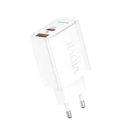 Ładowarki do telefonów - Ładowarka sieciowa VIDVIE PLE269 1xUSB + 1xType C 3A PD30W biały - miniaturka - grafika 1