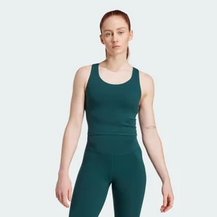 Top z wbudowanym biustonoszem o średnim wsparciu adidas All Me - Koszulki sportowe damskie - miniaturka - grafika 1