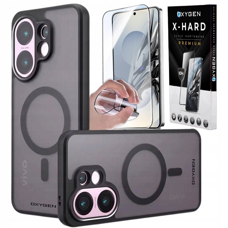 Etui na telefon Obudowa Oxygen Mat MAGSafe do Vivo X200 Fe +szkło X-hard