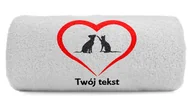 Ręczniki - pat15.net Mały ręcznik z haftem dwa psiaki w sercu 100x50 802 - miniaturka - grafika 1