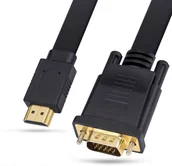Kable - REAGLE Kabel VGA na HDMI 2M FULL HD D-SUB Płaski Przewód Adapter 1080p - miniaturka - grafika 1