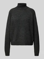 Swetry damskie - Sweter z wywijanym kołnierzem o kroju regular fit z długimi raglanowymi rękawami model ‘JULIANA’ - miniaturka - grafika 1