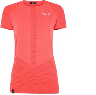 Salewa Women's ZEBRU MEDIUM WARM AMR W T-SRT. Base Layer Top, Fluo Coral, L - Koszulki i topy damskie - miniaturka - grafika 1
