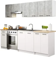 Meble kuchenne - Fabryka Mebli Akord MEBLE KUCHENNE ZESTAW OLIWIA 2.4M BETON-BIAŁY - miniaturka - grafika 1