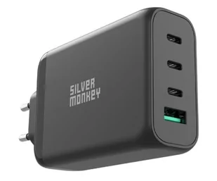 Silver Monkey Ładowarka sieciowa GaN 140W USB-C PD 3.1 + USB 3.0 QC B - Ładowarki do telefonów - miniaturka - grafika 1
