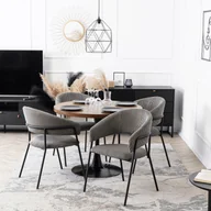 Krzesła - Krzesło Tapicerowane TINKA Szare Sztruksowe Nowoczesne Loft - miniaturka - grafika 1