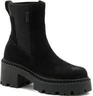 Botki damskie - BOTKI NESSI 23534 CZARNE SKÓRA WELUROWA MODNE R.39 - miniaturka - grafika 1