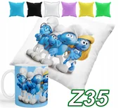 Gadżety dla niej i dla niego - ZESTAW KUBEK + POSZEWKA Z NADRUKIEM SMERFETKA MARUDA OSIŁEK + IMIĘ - miniaturka - grafika 1