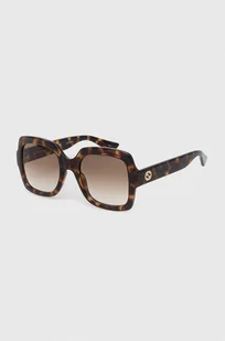 Gucci okulary przeciwsłoneczne damskie kolor brązowy - Okulary przeciwsłoneczne - miniaturka - grafika 1