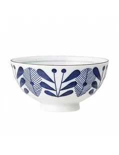 Bloomingville Miska Camellia 11,5 cm biała w niebieski wzór 82047843 - Miski i półmiski - miniaturka - grafika 1