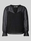 Bluzki damskie - Bluzka o kroju regular fit z obszyciem ozdobnymi kamieniami model ‘ADDISON’ - miniaturka - grafika 1