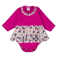 Body dla niemowląt - Body sukienka długi rękaw, różowe z falbanką, Tup Tup - miniaturka - grafika 1