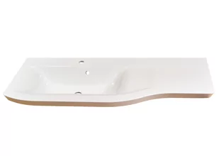 Umywalka wpuszczana w blat, asymetryczna, biała, 125 x 54 cm - Umywalki Umywalka wpuszczana w blat, asymetryczna, biała, 125 x 54 cm - Umywalki - miniaturka - grafika 1