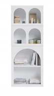 Półki do salonu - Regał Nowoczesny 80cm ozdobny z półkami w kształcie łuków Biel skandynawski - miniaturka - grafika 1