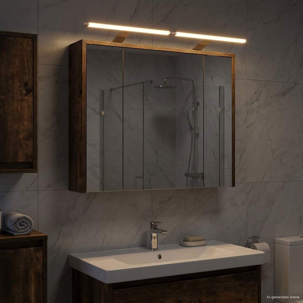 vidaXL vidaXL Szafka z lustrem do łazienki Dąb wędzony 73,5 x 16 x 62,5 cm