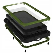 Etui i futerały do telefonów - LOVE MEI Etui pancerne + szkło iPhone 13 Mini, zielone - miniaturka - grafika 1