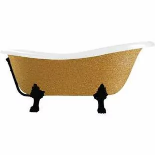Besco WKO-160-GZB OTYLIA GLAM złota wanna wolnostojąca 160 x 77 nogi czarne - Wanny Besco WKO-160-GZB OTYLIA GLAM złota wanna wolnostojąca 160 x 77 nogi czarne - Wanny - miniaturka - grafika 1