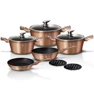 Berlinger Haus Garnki Metallic Line Rose Gold 10 ele [BH-1220-N] BH-1220N - Zestawy garnków i patelni - miniaturka - grafika 1