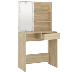 Toaletka z oświetleniem LED, dąb sonoma, 74,5x40x141 cm Lumarko! - Toaletki - miniaturka - grafika 5