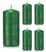 Świece - Świece ozdobne zielone walec kokon 12/6 zestaw 5 - miniaturka - grafika 1