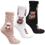 Skarpetki damskie - WYSOKIE SKARPETY MORAJ FUTRZANE DŁUGIE SKARPETKI DAMSKIE MISIE 3-PAR 38-41 - miniaturka - grafika 1