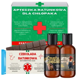 Śmieszny Prezent na DZIEŃ CHŁOPAKA MĘŻCZYZNY Apteczka Ratunkowa Urodziny - Zestawy upominkowe - miniaturka - grafika 1